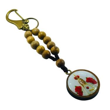 Imagem de Chaveiro Dezena Imaculado Coração de Maria Madeira - FORNECEDOR 6