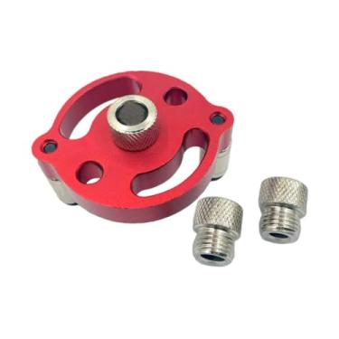 Imagem de WeiLaiKeQi Conjunto de gabarito de cavilha autocentrante de 6/8/10 mm, furador vertical, ferramenta de perfuração, localizador central, com buchas, Vermelho