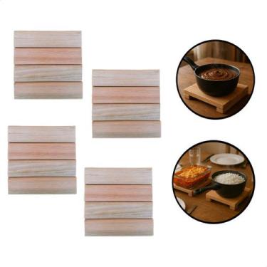 Imagem de Kit com 4 Descansos Apoio Panela Madeira Maciça - MHM Móveis Brasil