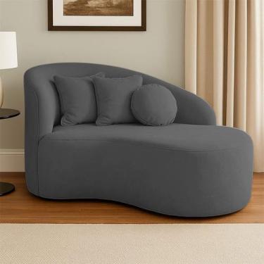 Imagem de Sofá Orgânico Curvo Feijão Divã Bouclé Confortável Resistente Para Sal