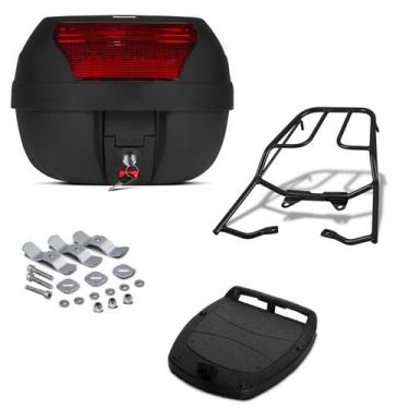 Imagem de Baú 28 Litros Pro Tork + Bagageiro Várias Motos , VERMELHO, FAN 150 20