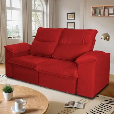 Imagem de Sofá Retrátil Reclinável America 1.50m Suede Vermelho - King House