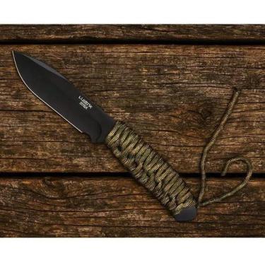 Imagem de Faca Lâmina Aço Inoxidável Cabo Trançado Com Bainha Luatek SLK-A264