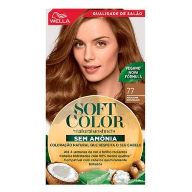 Imagem de Tinta Soft Color Sem Amônia Cabelo 77 Marrom Dourado Wella