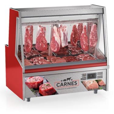 Imagem de Balcão Frigorífico Premium Turino Com Depósito Gatp150ad Gelopar Expositor De Carnes Vermelho 220v