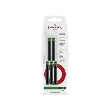 Imagem de Cartuchos de tinta para caneta-tinteiro Sheaffer Skrip verde - Pacote com cinco