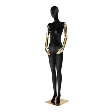 Imagem de Mannequin Manequins de varejo para corpo feminino em pé, torso de manequim de veludo de 72,83 pol. de altura, destacável e fácil de posicionar(Black)