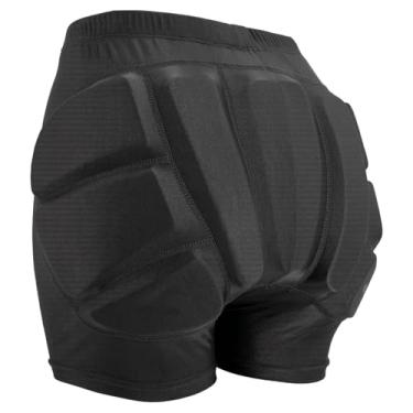 Imagem de RIDBIKER Calção infantil de bumbum, almofadas de proteção de quadril para crianças jovens, calça curta acolchoada com proteção de cóccix para snowboard, hóquei, patinação, esqui, ciclismo (preto, PP)