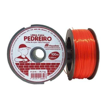 Imagem de Linha Nylon Laranja Pedreiro 0,80mm Carretel 100m - Mazzaferro, Tamanh