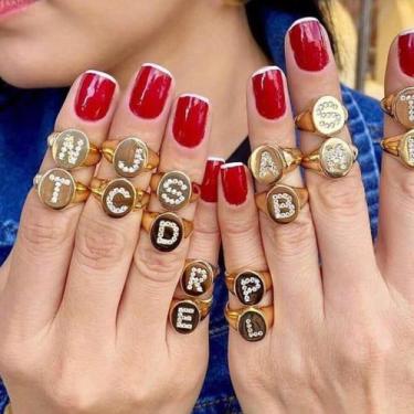 Imagem de Anel Regulável Dedinho Inicial Com Zirconia Folheado A Ouro - Milena J