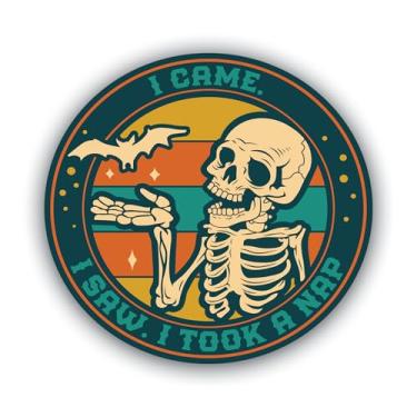 Imagem de Esqueleto engraçado retrô na moda pacote de adesivos de vinil icônico – Decalque com impressão UV à prova d'água de 12 cm – Várias citações sarcásticas diferentes – Peel & Stick – Várias variações