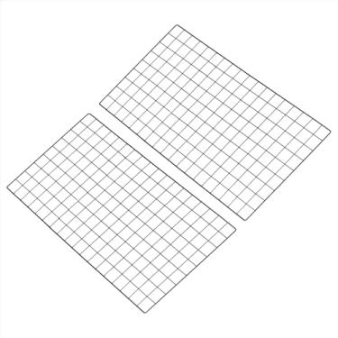 Imagem de PATIKIL Painel de grade de arame de 94 cm x 45 cm, pacote com 2 quadros de fotos de fotos, painéis de grade, organizador de pendurar para casamento, escritório em casa, preto