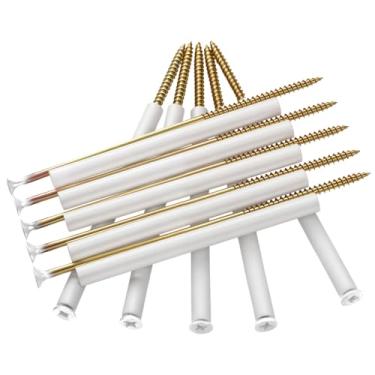 Imagem de Vicenpal 10 parafusos de calha de cabeça de 17 cm com virola de plástico de 12,7 cm, calhas duráveis pregos e pontas fixadores de calha seguros fáceis de instalar para calhas flácidas e manutenção