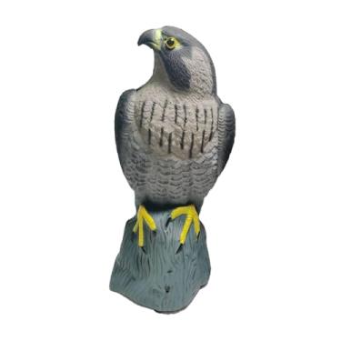 Imagem de IEUDNS Estátua de de águia, ornamento de paisagem de escultura de falcão, protetor de jardim de espantalho para piscina, fazenda, pomar, cerca, Olhos Pretos Amarelos