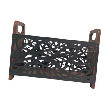 Imagem de IEUDNS Porta-revistas de madeira, organizador de correspondência, porta-revistas versátil, cesta de armazenamento de arquivos para envelopes, papéis, Folha