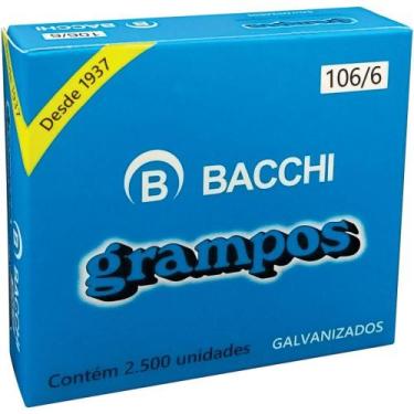 Imagem de Grampo para Grampeador 106/6 Galvanizado 2500 Grampos - Bacchi