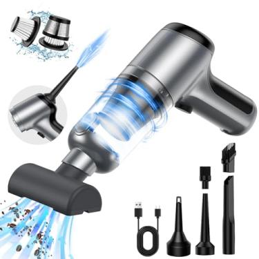 Imagem de Mini aspirador de pó portátil sem fio para carro/soprador de ar, sucção forte 18000PA, bomba de pó recarregável/bomba manual com motor sem escova, remoção de poeira com um clique de baixo ruído para