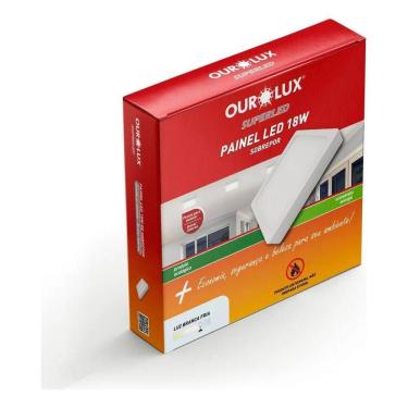Imagem de 2X Painel Plafon Led Sobrepor 18W Biv 6500K Quadrado Ourolux
