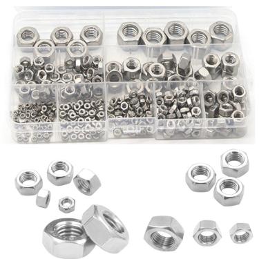 Imagem de Kit 370 Porcas Hexagonais Sextavada Inox M4 M5 M6 M8 M10 M12