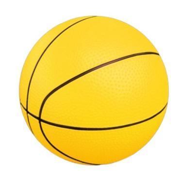 Imagem de Almencla Bola esportiva para crianças, brinquedos para áreas internas e externas, bola de playground leve e portátil, bolas pequenas macias para lembrancinhas, Basquete Amarelo