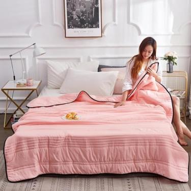 Imagem de Cobertor De Resfriamento Nuvodreams Queen, Colcha De Resfriamento Dupla Face Nuvodreams Conforto De Resfriamento Para Dorminhocos Quentes Respirável Leve Seda Suave, Pink 2, Double-59x79in
