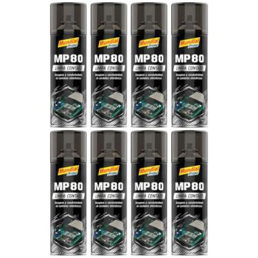 Imagem de Kit 8 Limpa Contato Elétrico Spray 300ml Mundial Prime MP80 Aeroflex – Remove Oxidação, Poeira e Garante Melhor Contato em Componentes Elétricos