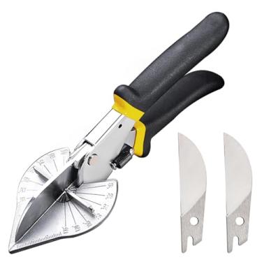 Imagem de AACGIN Tesouras de esquadria multifuncionais para moldagem e cortador de corte, ferramentas manuais ajustáveis de 45 a 135 graus para cortar plástico PVC e acabamento de moldagem com lâminas de