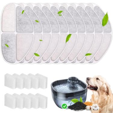 Imagem de Pacote com 10 filtros de substituição para fonte de água para cães FEELNEEDY 7L/1,8 Gal (FN-W05), conjunto de 5 meses para dispensador de tigela de água para cães grandes, inclui 10 filtros e 10