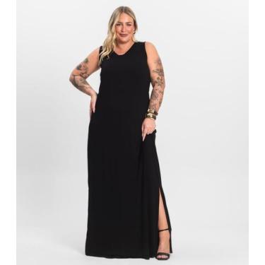 Imagem de Vestido Longo Plus Size Infinita Cor Preto, Plus G3, Preto