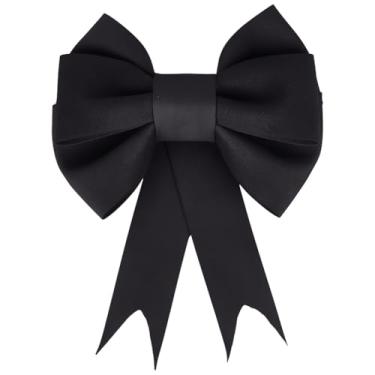 Imagem de SOFPLATE Arco decorativo de 30,5 cm, laço gigante, preto, grande, 3D, produção inacabada, laço DIY com gancho de fita adesiva, ferramentas artesanais, topo de árvore, laços de embrulho de presente