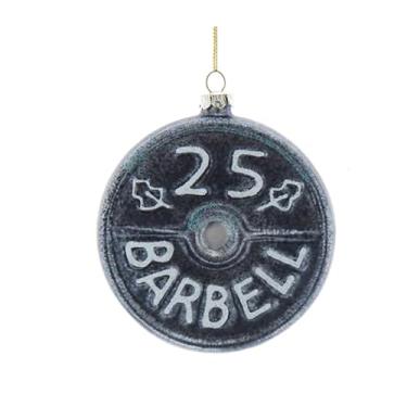 Imagem de Enfeite de Natal para levantamento de peso, barra de vidro, decoração de árvore redonda para entusiastas de ginástica e levantadores de desempenho