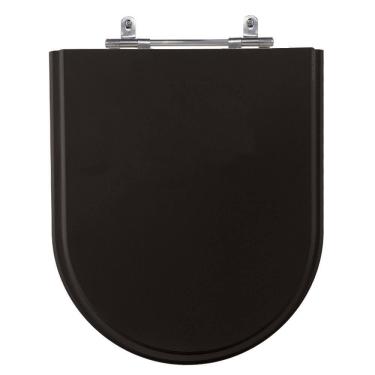 Imagem de Assento Poliéster Laminado Carrara Preto Tampa P Vaso Deca