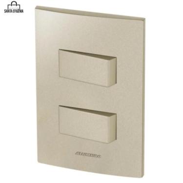 Imagem de Kit 2 Interruptor Simples Champanhe Inova Pro Class Alumbra