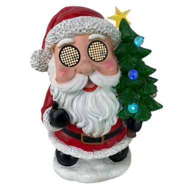 Imagem de Papai Noel Arvore Natal Mexe os Olhos Led Som Musica Natalino Estante 