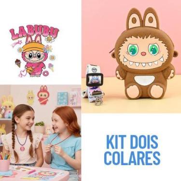 Imagem de Kit Bolsinha alça regulável silicone fofa Desenho animado Labubu Porta