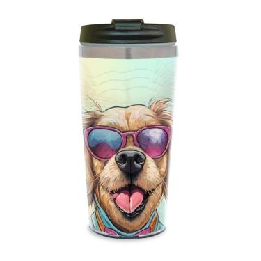 Imagem de Copo Térmico Pet Dog 3D Lover 450 Ml Inox