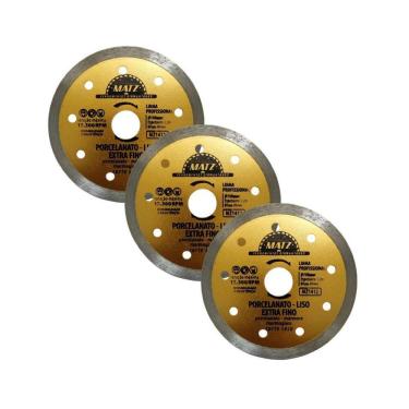 Imagem de Kit 3 Disco Diamantado Porcelanato Extra Fino 110X20Mm Matz
