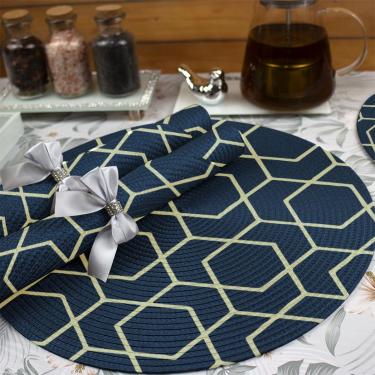 Imagem de 6 Jogo Americano Redondo Mesa Posta Sousplat Luxo Pvc M06