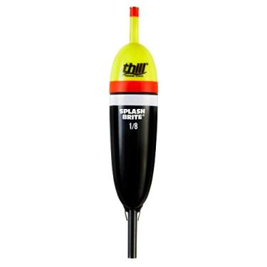 Imagem de Thill Floats Boia iluminada Splash Brite para pesca – flutuador deslizante central – ilumina em contato com água, médio, amarelo, vermelho, preto
