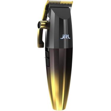 Imagem de Máquina de Cortar Cabelo Profissional JRL Fresh Fade 2020C-G Sem Fio Lâmina Cool Blade Ajustável com Display LCD Preta e Dourada