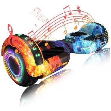 Imagem de Hoverboard SIMATE Dual Flame 6,5&quot; com Bluetooth, Luzes LED e Certificação UL2272 – Até 13,7 km/h, Autonomia de 12,8 km