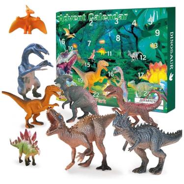 Imagem de Calendário do advento de natal 2025 estatueta de dinossauro realista,Myouth