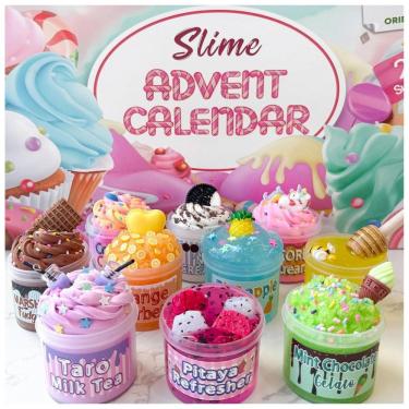Imagem de Calendário do Advento 2025 Contagem Regressiva para o Natal - 24 Dias de Surpresas com Kit de Artesanato de Slime DIY - ORIENTAL CHERRY