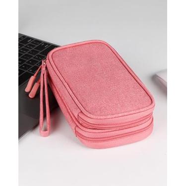 Imagem de Caixa de armazenamento eletrônico, bolsa de armazenamento de acessórios digitais, caixa de armazenamento de cabos de viagem e bolsa organizadora portátil para fone de ouvido e cabo de dados. DJA1197