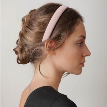 Imagem de 2 peças de esponja grossa para spa faixa de cabelo inchado para maquiagem, tratamento facial, absorvente, elástico, faixa de cabeça tamanho único para chuveiro, ioga