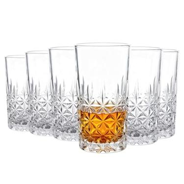 Imagem de WDEY Conjunto de 6 peças de copos Highball Collins de 236 ml, copos de água, copos de coquetel, refrigerante, cerveja, copo de vidro para bar em casa, apreciação de bebidas