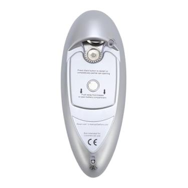 Imagem de YUYTE Abridor de latas elétrico a bateria, abridor de latas automático, aço inoxidável, corte lateral, para cozinha e casa