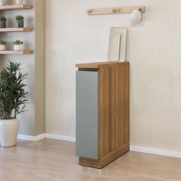 Imagem de Balcão 1 Porta com Rodapé 20cm 100% Mdf Rainha Marrom/Verde