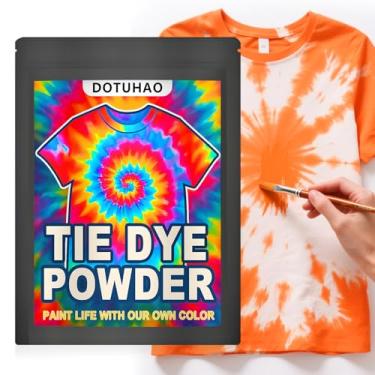 Imagem de DOTUHAO Tie Dye em pó, tinta de tecido laranja, corantes para roupas, corantes criativos para roupas, perfeitos para artes e artesanato, arte em tecido DIY (laranja, 59 g)