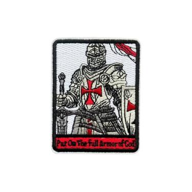 Imagem de MOKOBOIZ Coloque a armadura completa de Deus com aplique bordado de 7,6 cm, aplique bordado da Bíblia, acessórios DIY para mochilas, coletes militares, roupas para cães, presentes para cristãos do